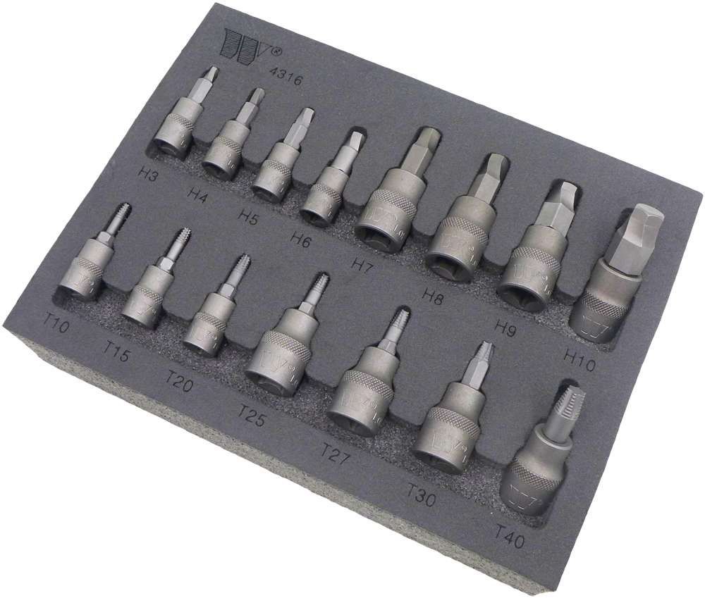 Welzh Werkzeug 4316-WW csavarkiszedő készlet sérült fejű csavarokhoz (torx, imbusz), 15 részes termék fő termékképe