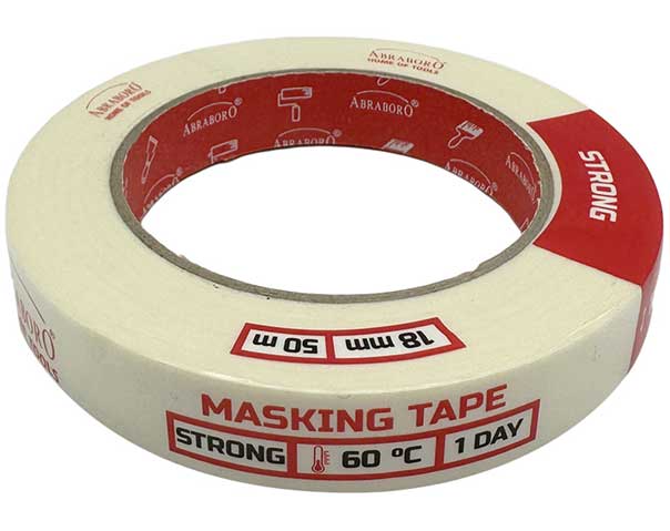 Abraboro Krepp bevonatolt papír festőszalag, 18 mm x 50 m termék fő termékképe