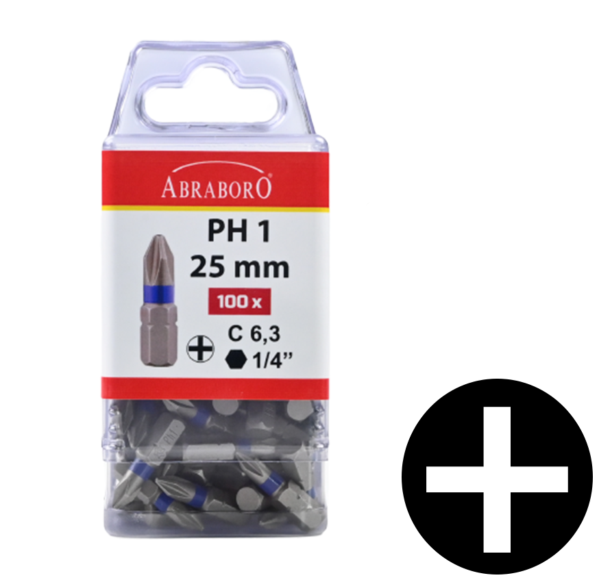 Abraboro PH 2 x 25 mm Phillips POWER bit, 100 db/csomag termék fő termékképe