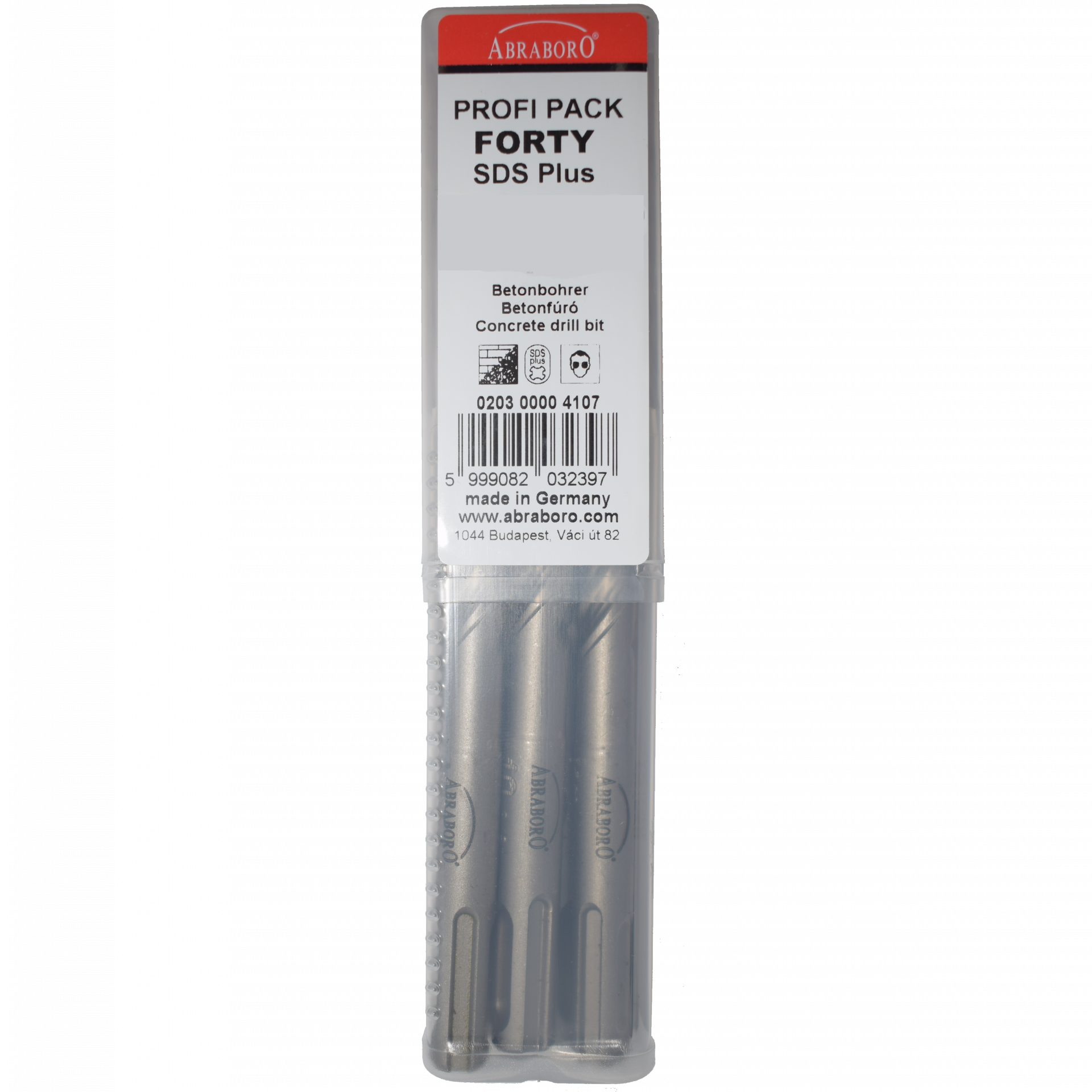Abraboro 10 x 210 / 150 mm SDS-plus FORTY betonfúró Profi Pack, 10 db/csomag termék fő termékképe