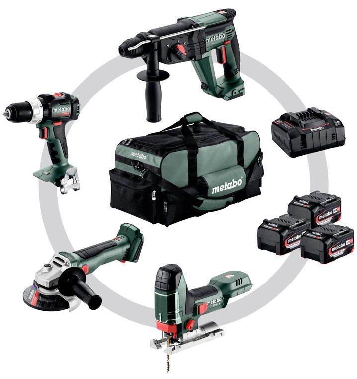 METABO COMBO SET 4.3 18 V akkumulátoros gépcsomag (3 x 4.0 Ah Li-Power akkuval, nagy szerszámtáskával) termék fő termékképe
