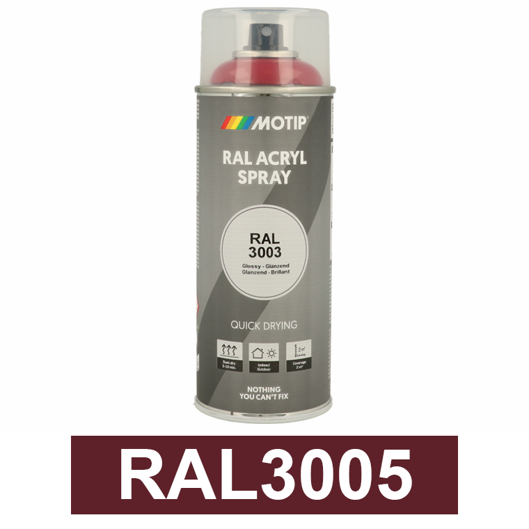 Motip Ipari festék spray, RAL3005, 400 ml termék fő termékképe